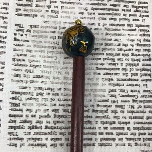 Hairstick Hair Stick Blue Globe Gold